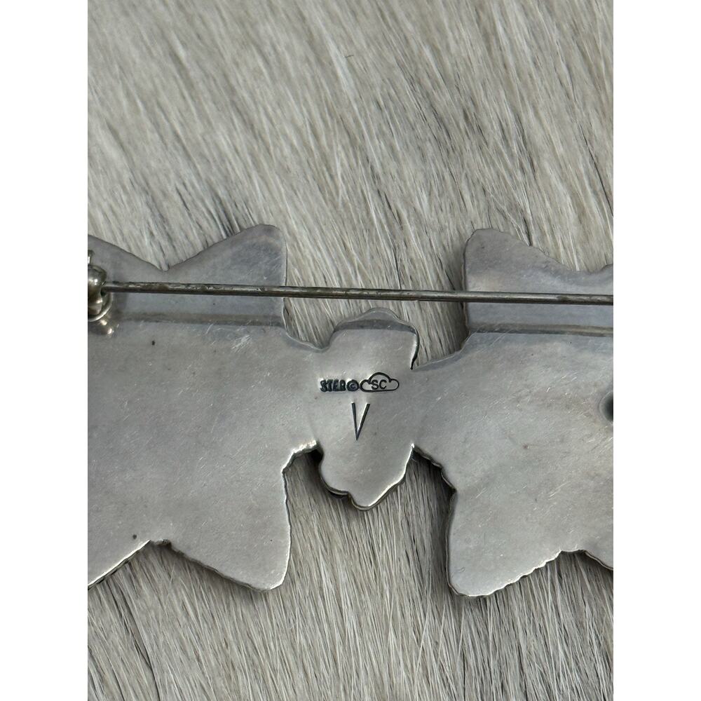 Native American Silver Cloud Robert Vandover Spiny Turquoise Cluster Pendant Pin - Picture 10 of 13